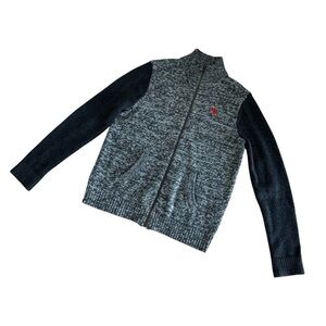 Abercrombie Kids Heather Gray Knit cardigan Sweater Full zip Boys 13/14